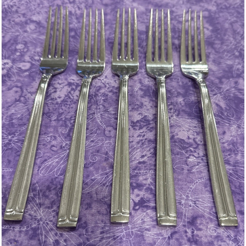 Wallace WAS244 Stainless‎ Steel Flatware Dinner Forks Fork Set Of 5